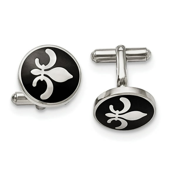 Mia Diamonds 925 Sterling Silver Rhodium-plated Mother Of Pearl and Enamel Cuff Links Mia Diamonds 925 Sterling Silver Rhodium-plated Mother Of Pearl and Enamel Cuff Links